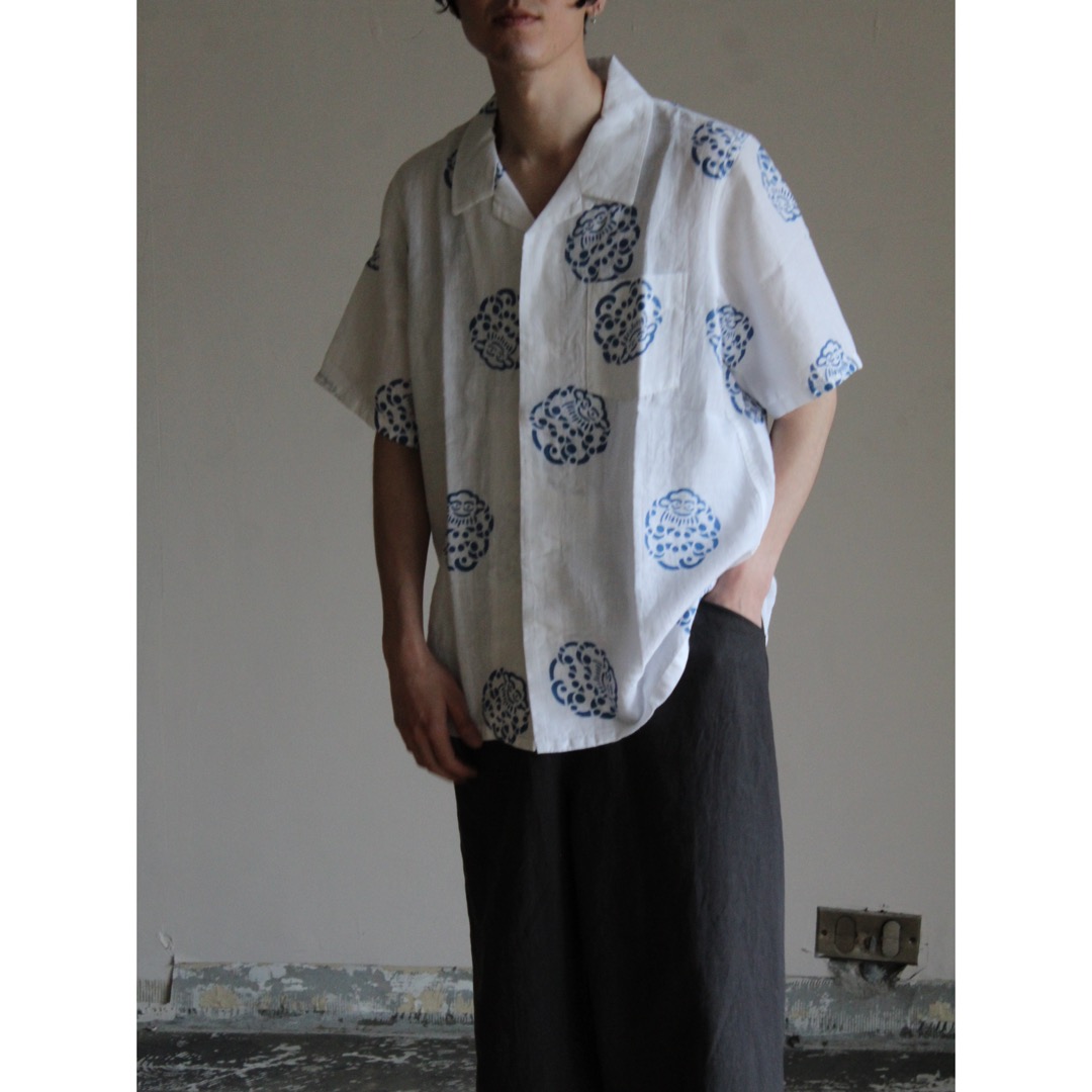 VISVIM ビズビム 21SS 0121105011018 FREE EDGE SHIRT S/S LITTLE CLOUD COFFEE柄 半袖 オープンカラー シャツ ブラック系 2【新古品】【未使用】