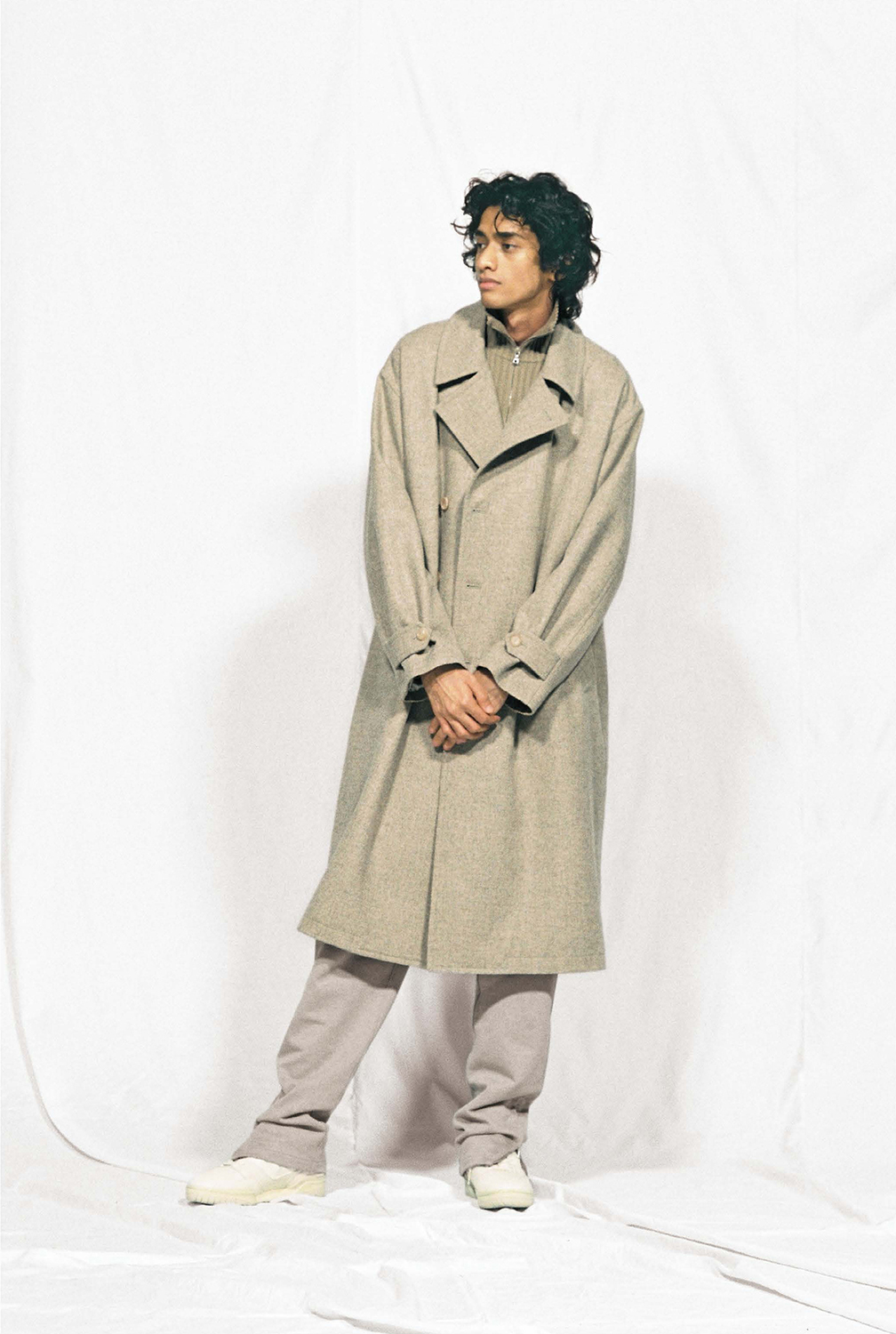 AURALEE-SUPER MILLED SHETLAND WOOL COAT-