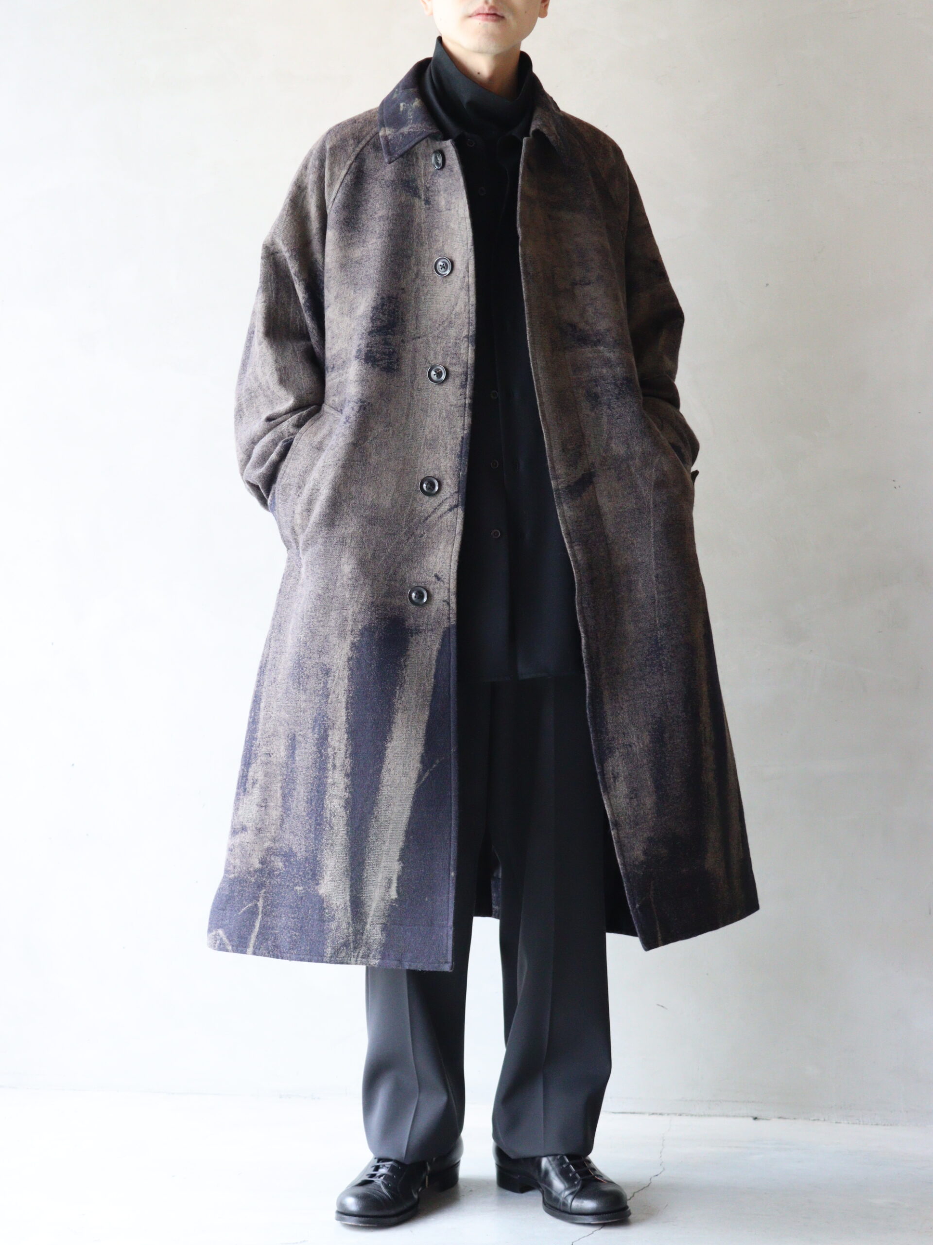 yoke 22AW JACQUARD BAL COLLAR COAT - www.stedile.com.br