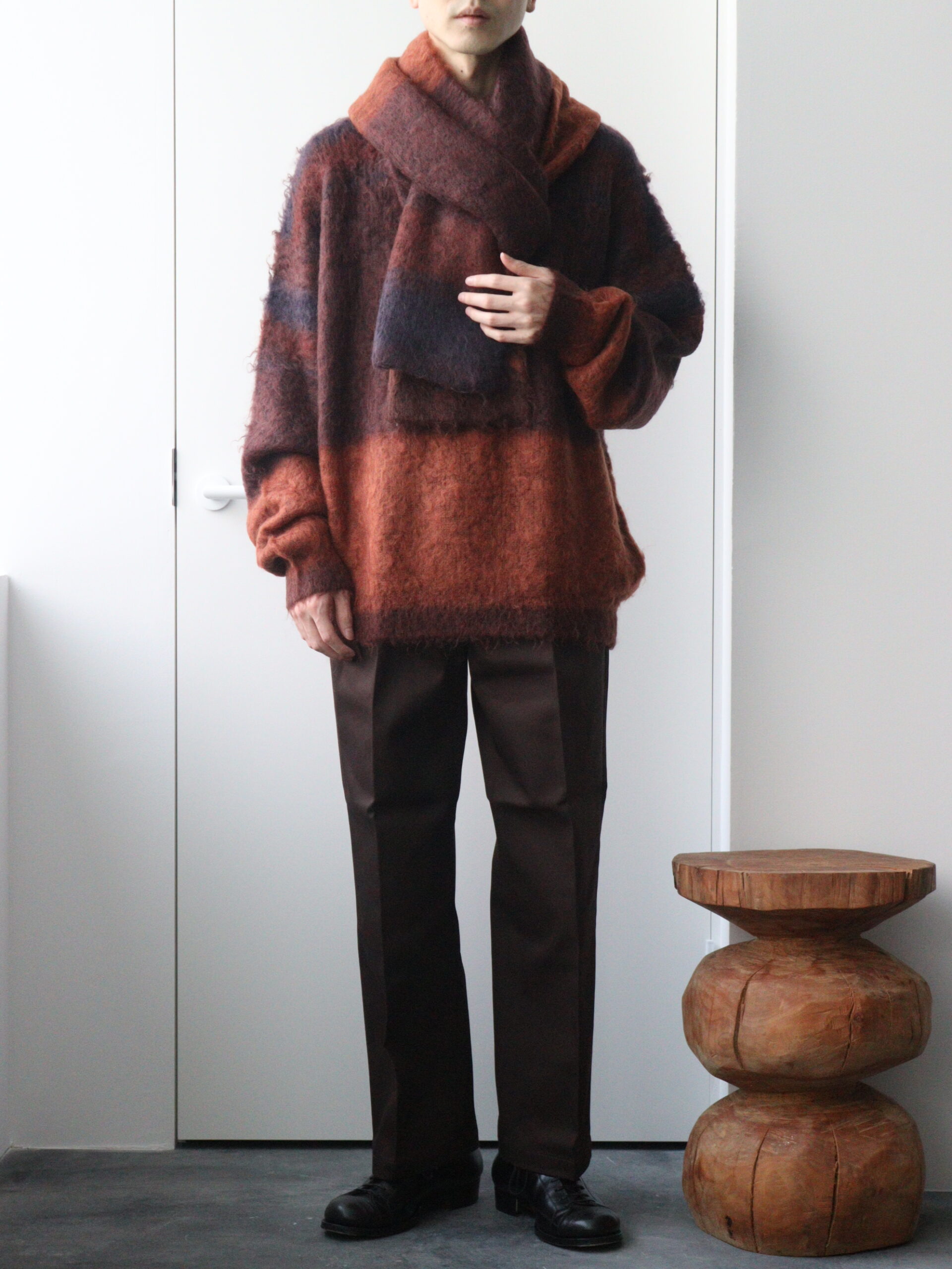 yokeyoke 21aw Rothko Border Crew Neck ニット - www