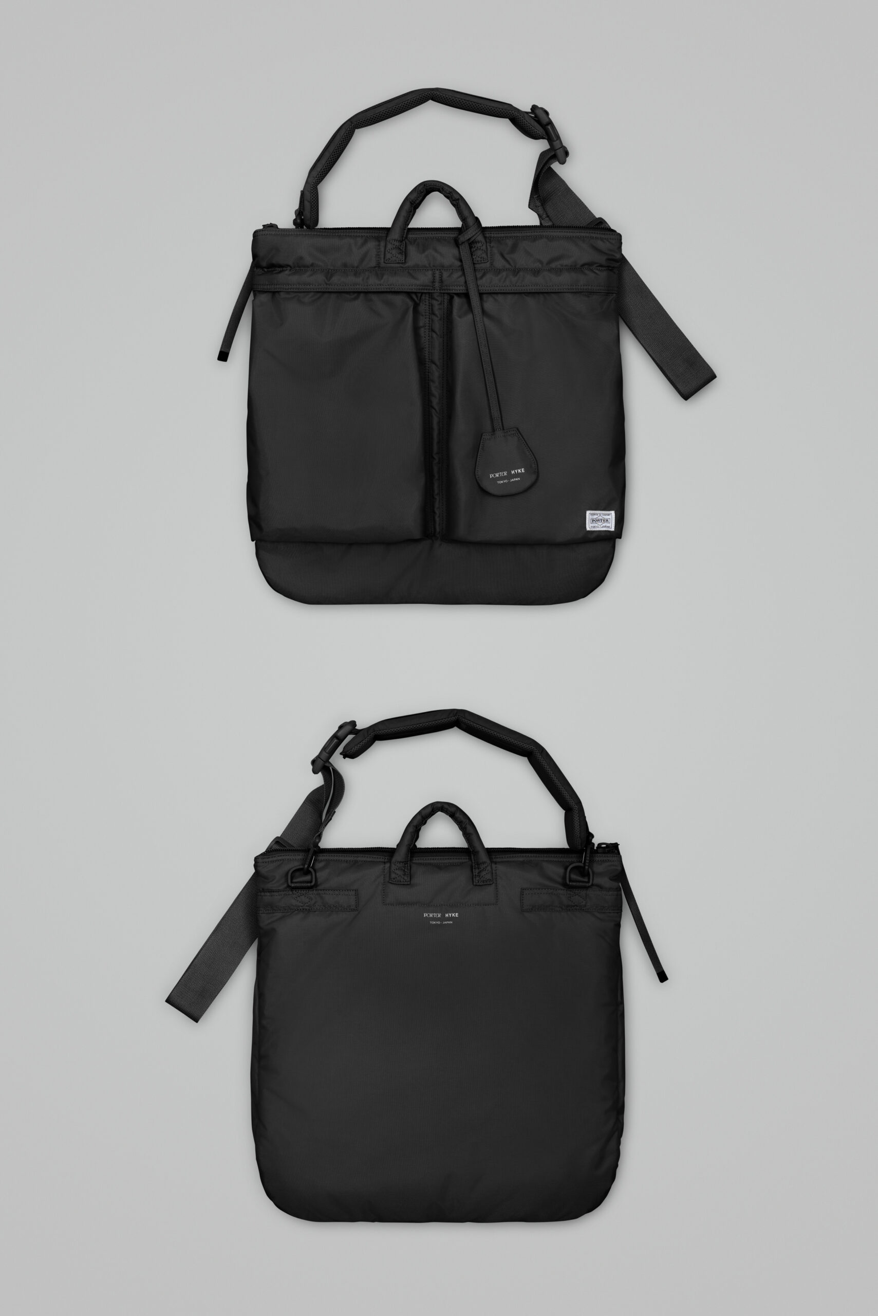 HYKE×PORTER HELMET BAG LARGE BLACK - ショルダーバッグ