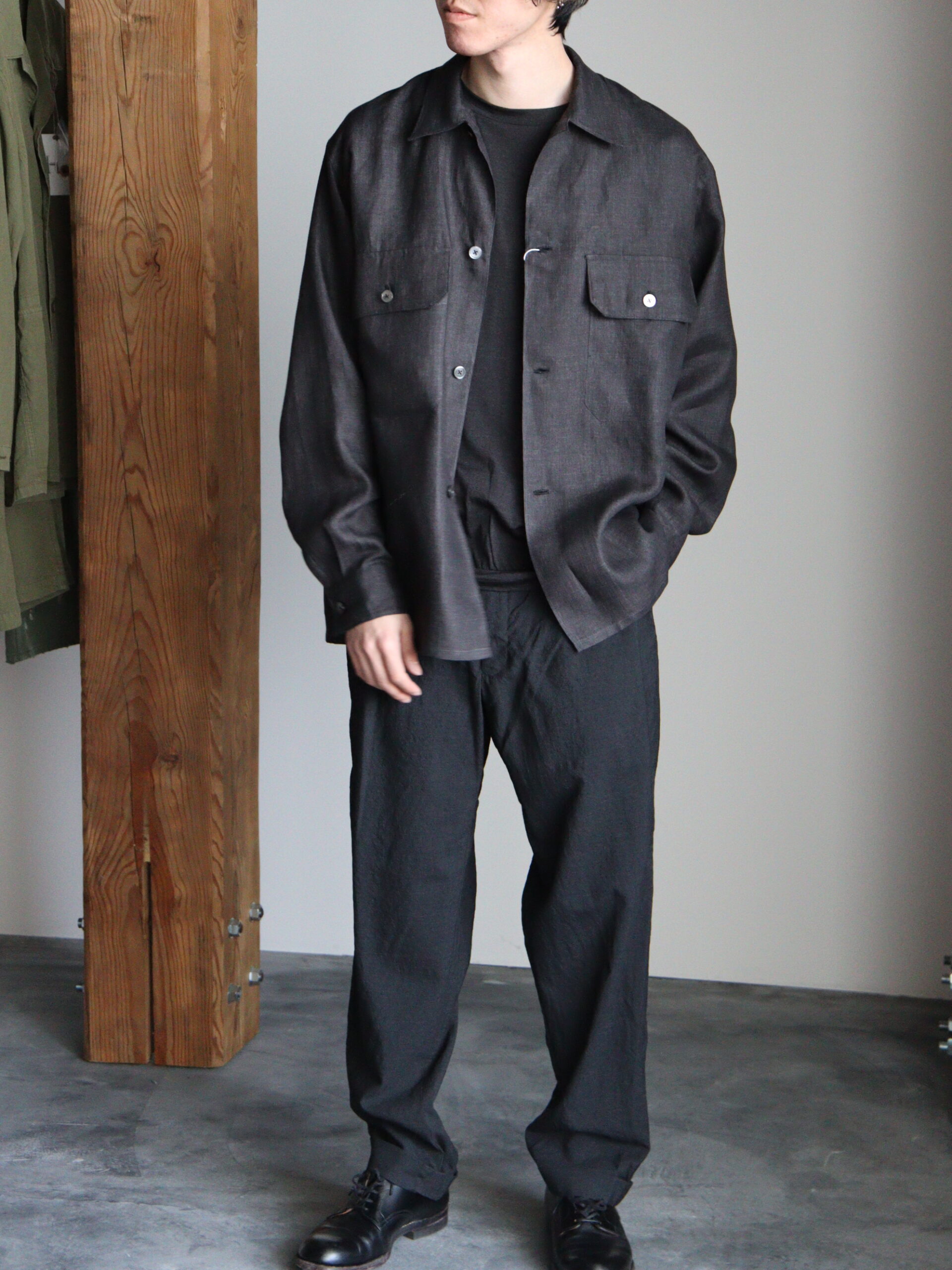 人気商品は リネン COMOLI C.P.Oシャツ 46 ネイビー 22SS シャツ - www ...