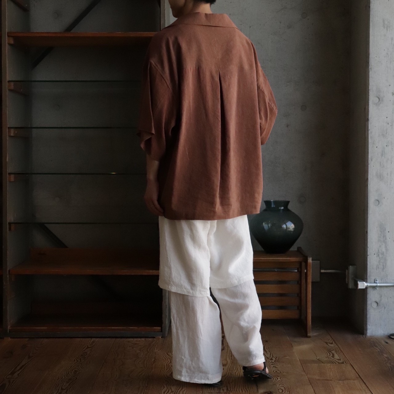 amachi layered linen pants レイヤード-