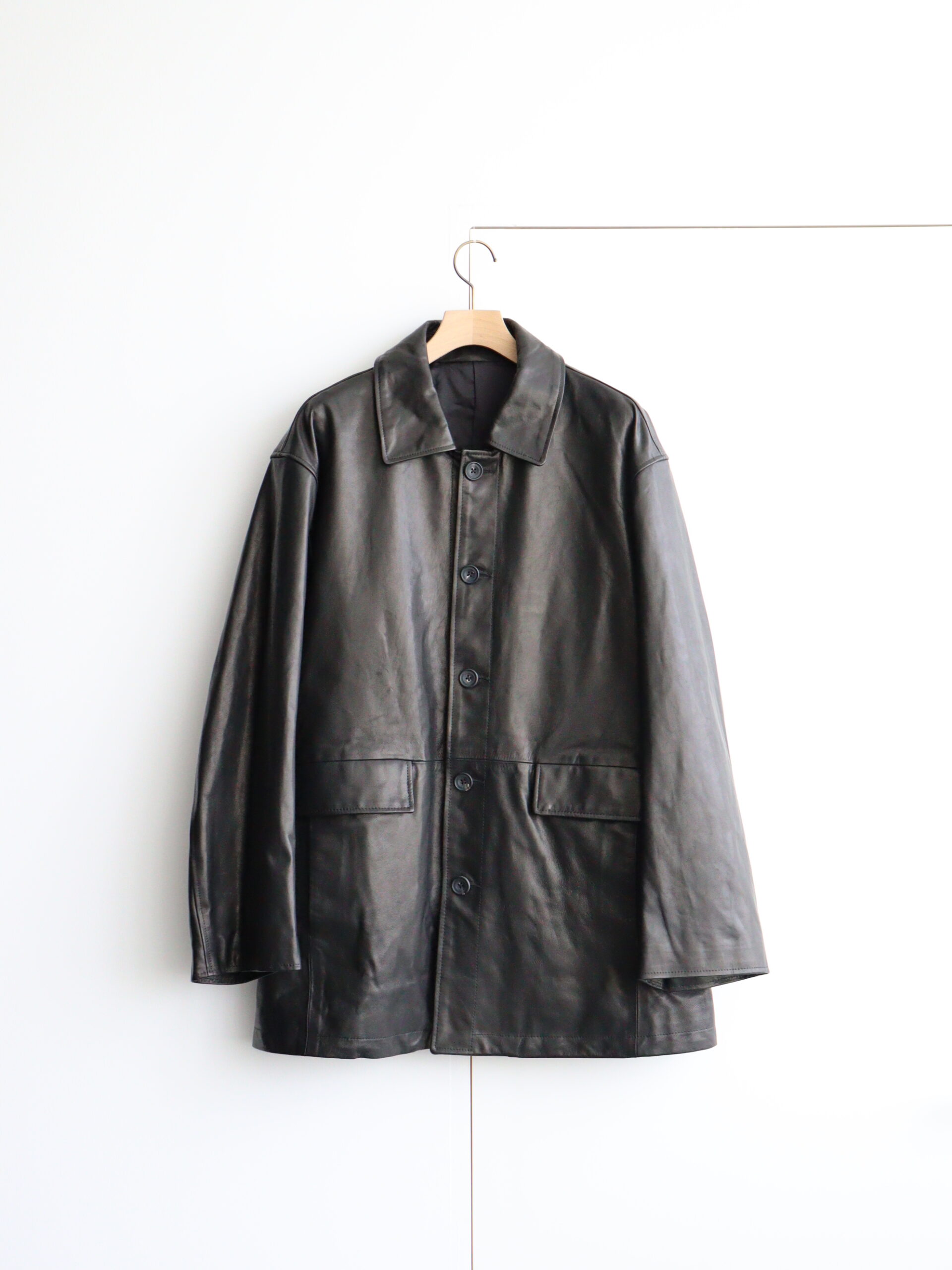 stein◇23SS/LEATHER CAR JACKET/コート/S/山羊革/BLK/ST.491 - メンズ