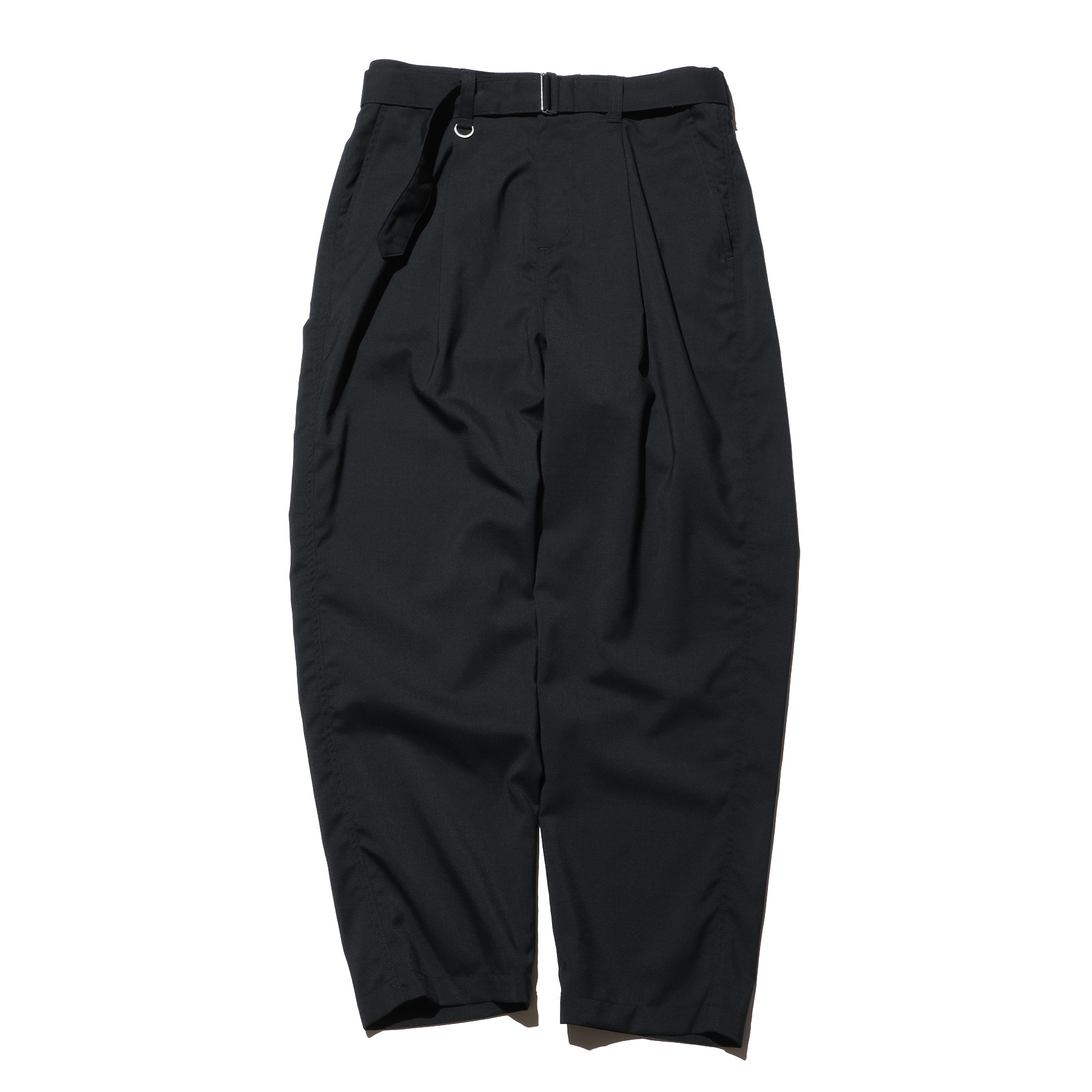 色ブラウンWIDE BELTED BAGGY TUCK