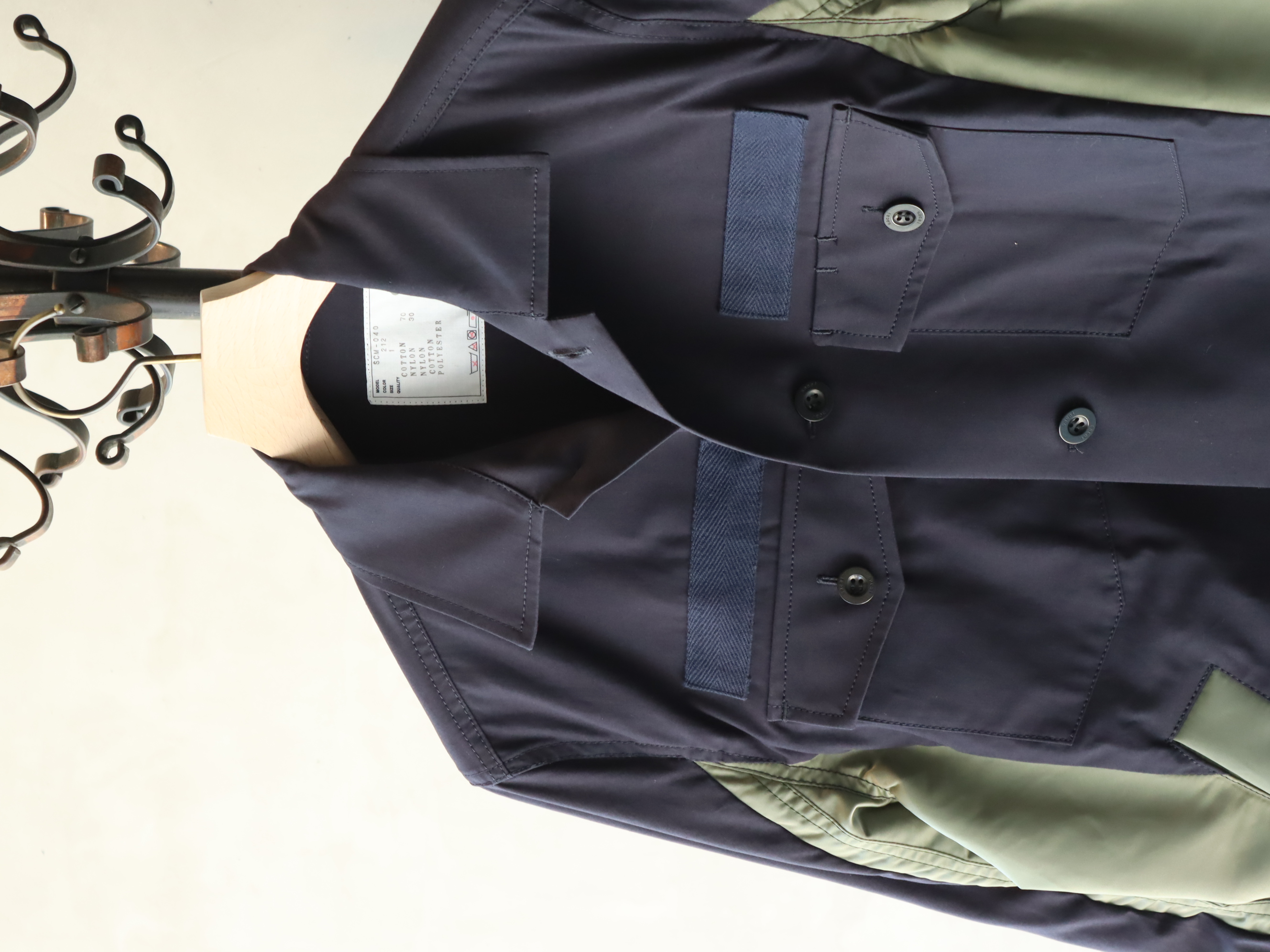 sacai Cotton Oxford x Nylon Twill Shirt - ミリタリージャケット