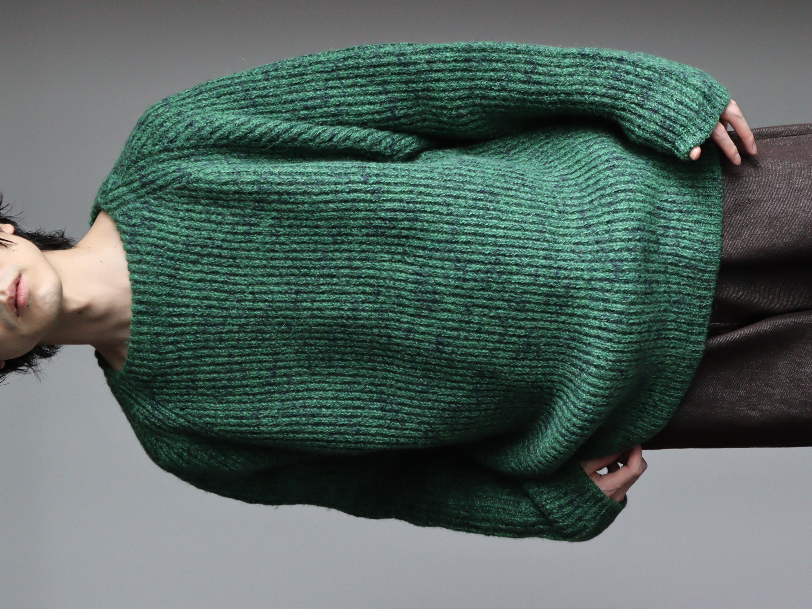 AURALEE WOOL BABY ALPACA MIX RIB KNIT-