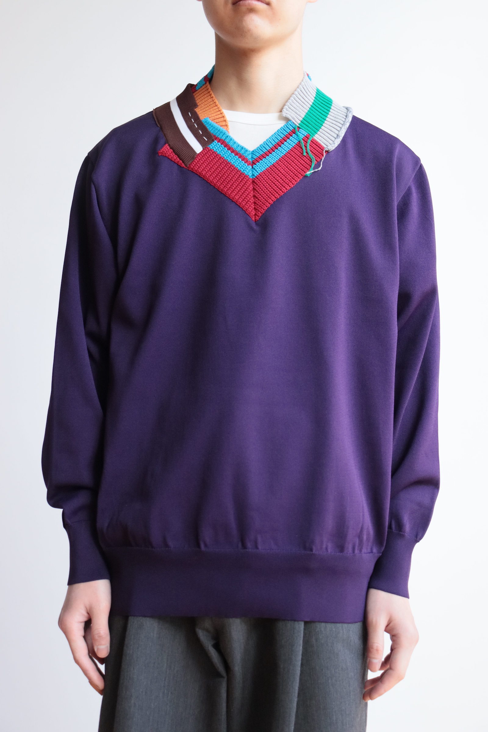 kolor コントラストセーター 22SCM-N03301-