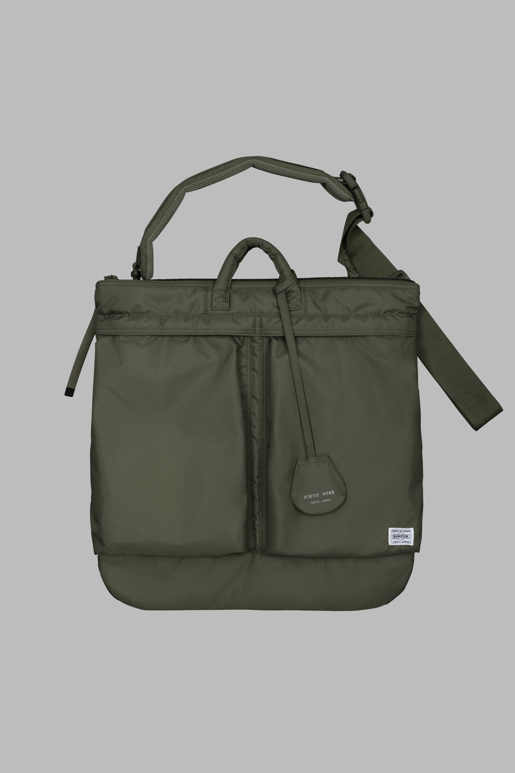 HYKE POTER HELMET BAG OLIVE DRAB 通販
